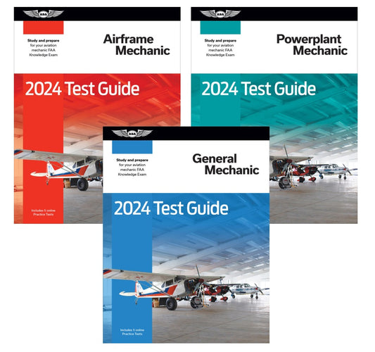ASA Aviation Maintenance Test Guide Bundle: 2024 General, Airframe & Powerplant: (Softcover Books)