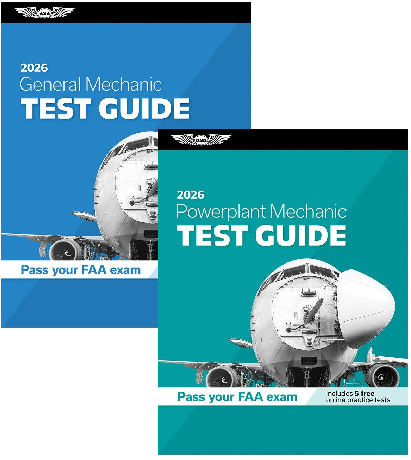 ASA FAST TRACK 2026 TEST GUIDE BUNDLE - GENERAL & POWERPLANT, (Softcover Books)