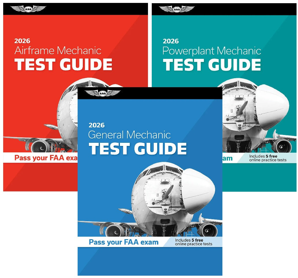 ASA Aviation Maintenance Test Guide Bundle: 2026 General, Airframe & Powerplant: (Softcover Books)