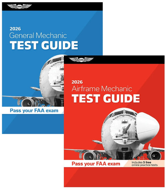 ASA FAST TRACK 2026 TEST GUIDE BUNDLE - GENERAL & AIRFRAME, (Softcover Books)