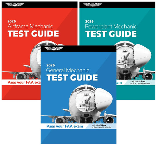 ASA Aviation Maintenance Test Guide Bundle: 2026 General, Airframe & Powerplant: (Softcover Books)